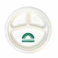 10" Round Three Compartment Compostable Paper Plate